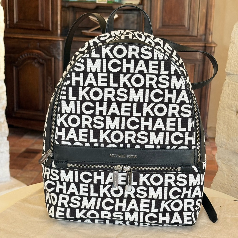 Michael Kors Monogram Black and White Men's Backpack - Picture 4 of 11